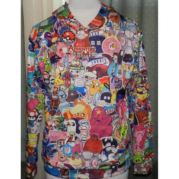 Unbranded size XL stretch blend cartoon sweatshirt hooded unisex long sleeved - Picture 1 of 5